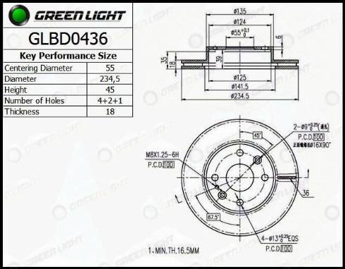 AutomotiveAdriado GLBD0436 - Brake Disc autospares.lv