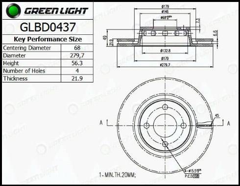 AutomotiveAdriado GLBD0437 - Brake Disc autospares.lv