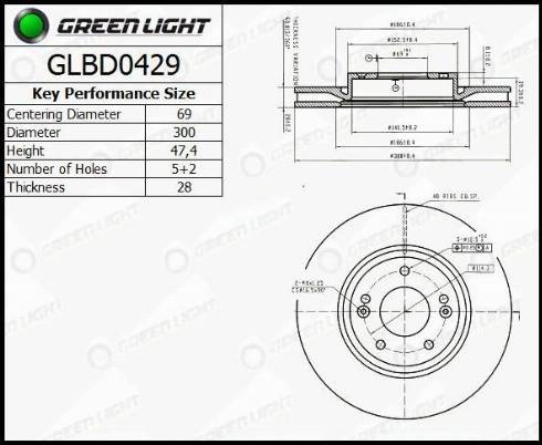 AutomotiveAdriado GLBD0429 - Brake Disc autospares.lv