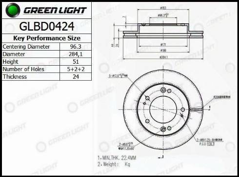 AutomotiveAdriado GLBD0424 - Brake Disc autospares.lv