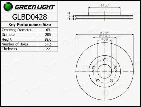 AutomotiveAdriado GLBD0428 - Brake Disc autospares.lv