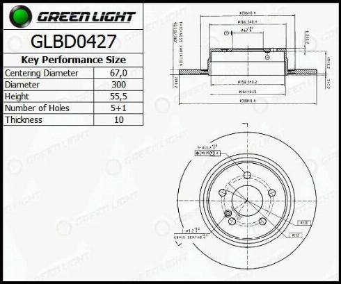 AutomotiveAdriado GLBD0427 - Brake Disc autospares.lv