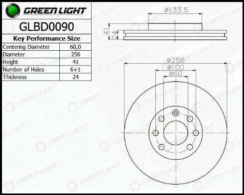 AutomotiveAdriado GLBD0090 - Brake Disc autospares.lv