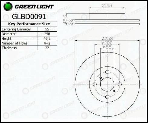 AutomotiveAdriado GLBD0091 - Brake Disc autospares.lv