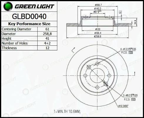 AutomotiveAdriado GLBD0040 - Brake Disc autospares.lv