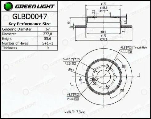 AutomotiveAdriado GLBD0047 - Brake Disc autospares.lv