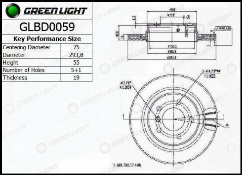 AutomotiveAdriado GLBD0059 - Brake Disc autospares.lv