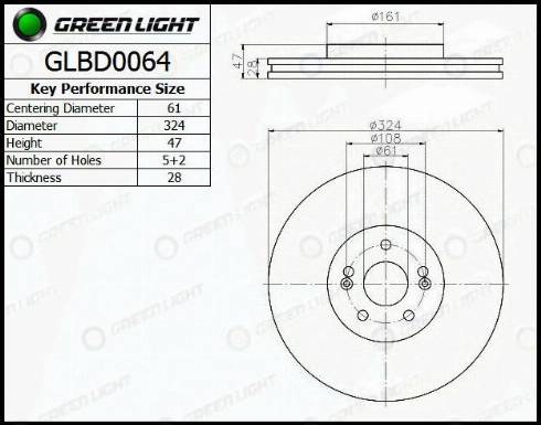 AutomotiveAdriado GLBD0064 - Brake Disc autospares.lv