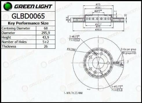 AutomotiveAdriado GLBD0065 - Brake Disc autospares.lv