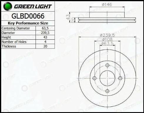 AutomotiveAdriado GLBD0066 - Brake Disc autospares.lv