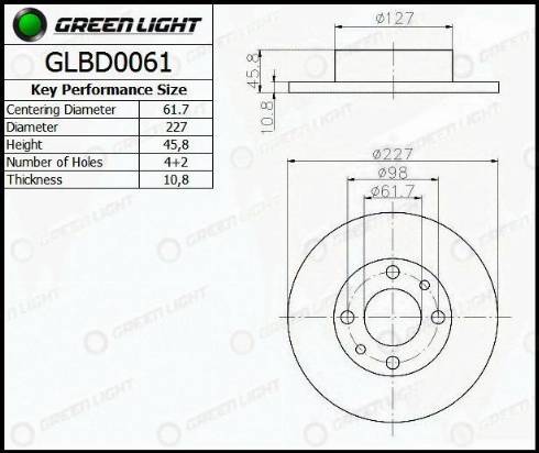 AutomotiveAdriado GLBD0061 - Brake Disc autospares.lv