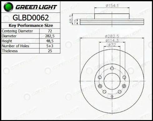 AutomotiveAdriado GLBD0062 - Brake Disc autospares.lv