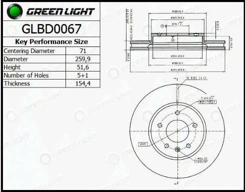 AutomotiveAdriado GLBD0067 - Brake Disc autospares.lv