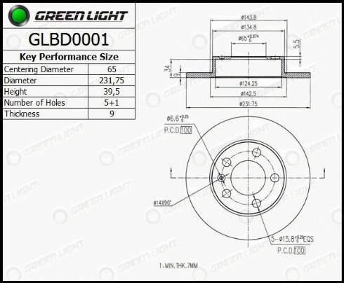 AutomotiveAdriado GLBD0001 - Brake Disc autospares.lv