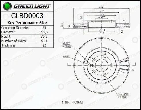 AutomotiveAdriado GLBD0003 - Brake Disc autospares.lv