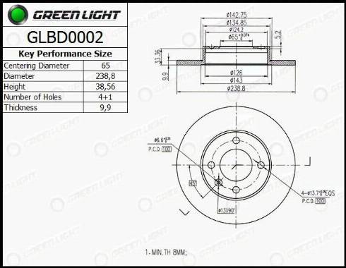 AutomotiveAdriado GLBD0002 - Brake Disc autospares.lv