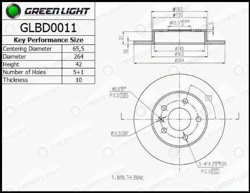 AutomotiveAdriado GLBD0011 - Brake Disc autospares.lv