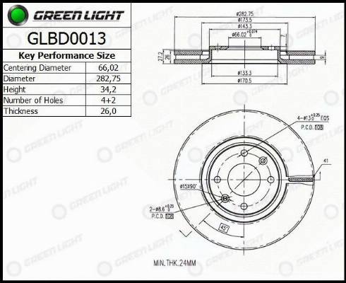 AutomotiveAdriado GLBD0013 - Brake Disc autospares.lv