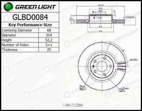 AutomotiveAdriado GLBD0084 - Brake Disc autospares.lv