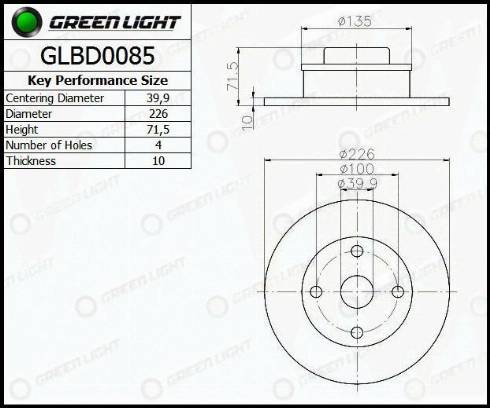 AutomotiveAdriado GLBD0085 - Brake Disc autospares.lv