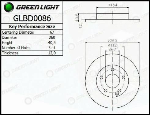 AutomotiveAdriado GLBD0086 - Brake Disc autospares.lv