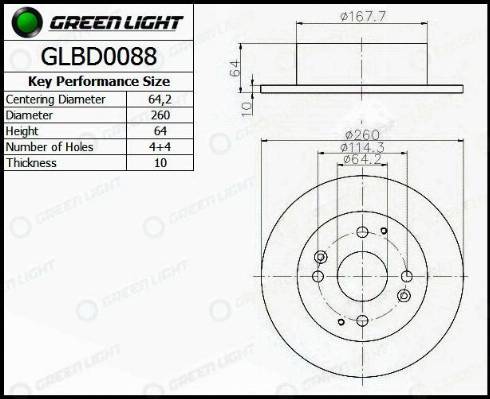 AutomotiveAdriado GLBD0088 - Brake Disc autospares.lv