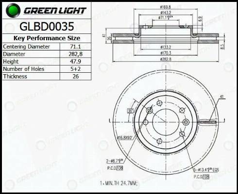 AutomotiveAdriado GLBD0035 - Brake Disc autospares.lv