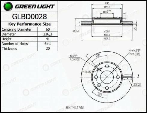 AutomotiveAdriado GLBD0028 - Brake Disc autospares.lv