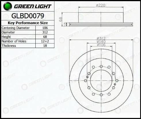 AutomotiveAdriado GLBD0079 - Brake Disc autospares.lv