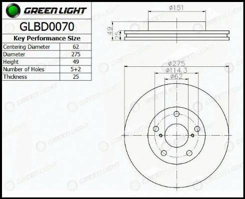 AutomotiveAdriado GLBD0070 - Brake Disc autospares.lv