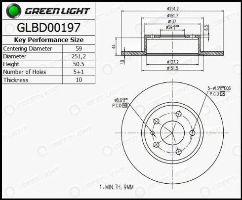 AutomotiveAdriado GLBD0197 - Brake Disc autospares.lv