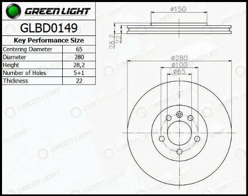 AutomotiveAdriado GLBD0149 - Brake Disc autospares.lv