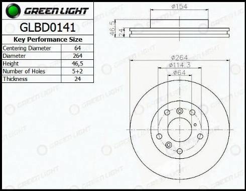 AutomotiveAdriado GLBD0141 - Brake Disc autospares.lv