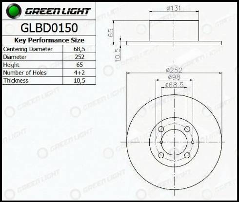 AutomotiveAdriado GLBD0150 - Brake Disc autospares.lv