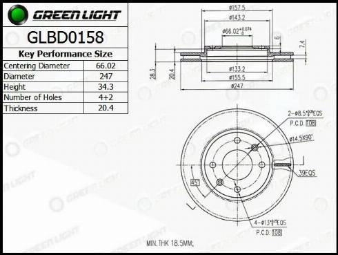 AutomotiveAdriado GLBD0158 - Brake Disc autospares.lv