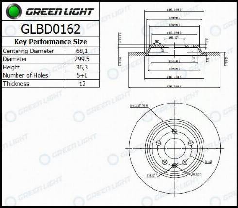 AutomotiveAdriado GLBD0162 - Brake Disc autospares.lv