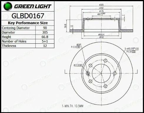 AutomotiveAdriado GLBD0167 - Brake Disc autospares.lv