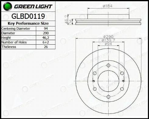 AutomotiveAdriado GLBD0119 - Brake Disc autospares.lv