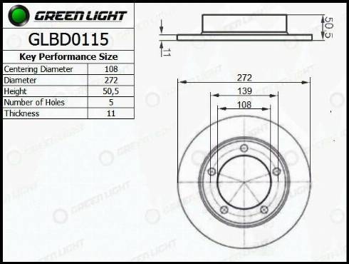 AutomotiveAdriado GLBD0115 - Brake Disc autospares.lv