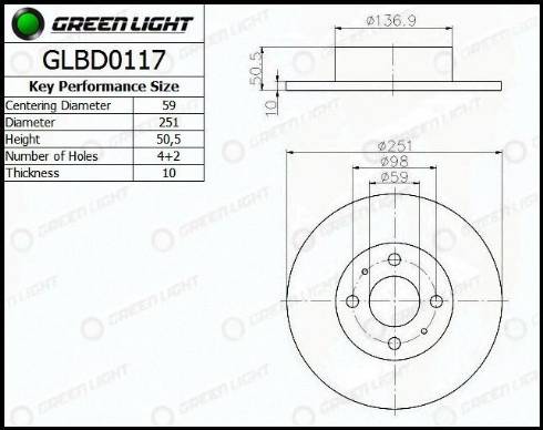 AutomotiveAdriado GLBD0117 - Brake Disc autospares.lv