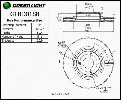 AutomotiveAdriado GLBD0188 - Brake Disc autospares.lv