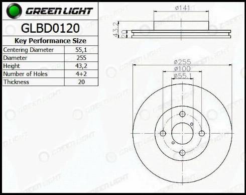 AutomotiveAdriado GLBD0120 - Brake Disc autospares.lv