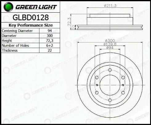 AutomotiveAdriado GLBD0128 - Brake Disc autospares.lv