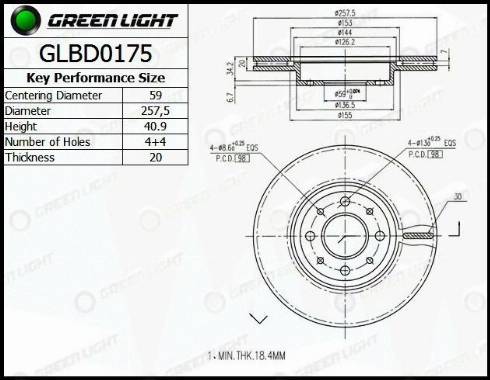 AutomotiveAdriado GLBD0175 - Brake Disc autospares.lv