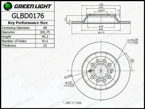 AutomotiveAdriado GLBD0176 - Brake Disc autospares.lv