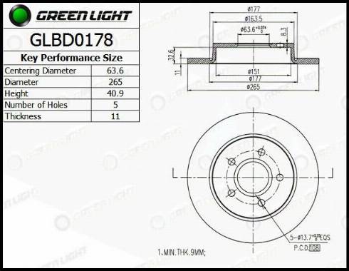 AutomotiveAdriado GLBD0178 - Brake Disc autospares.lv