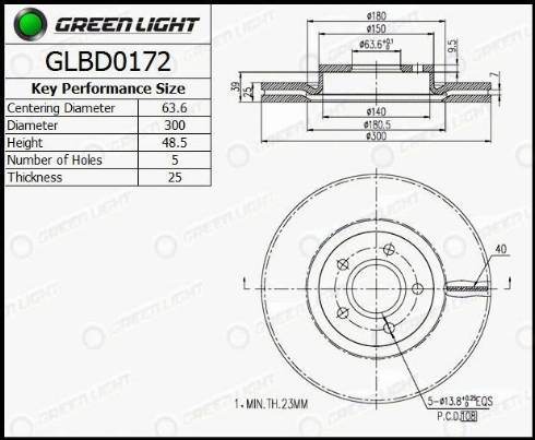 AutomotiveAdriado GLBD0172 - Brake Disc autospares.lv