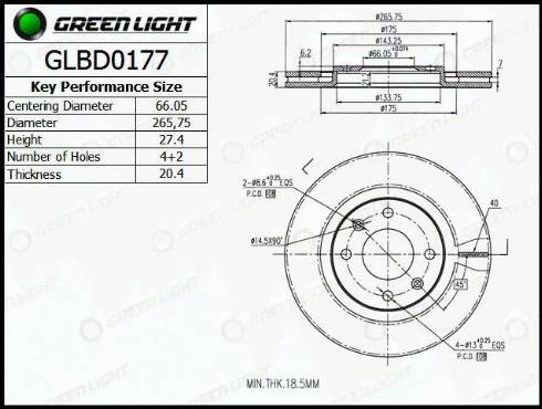 AutomotiveAdriado GLBD0177 - Brake Disc autospares.lv