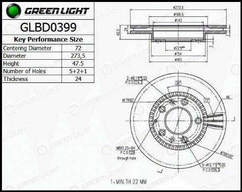 AutomotiveAdriado GLBD0399 - Brake Disc autospares.lv