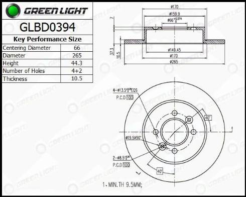 AutomotiveAdriado GLBD0394 - Brake Disc autospares.lv